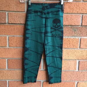 Soul Cycle Green Black Skull Seamless Leggings XXS